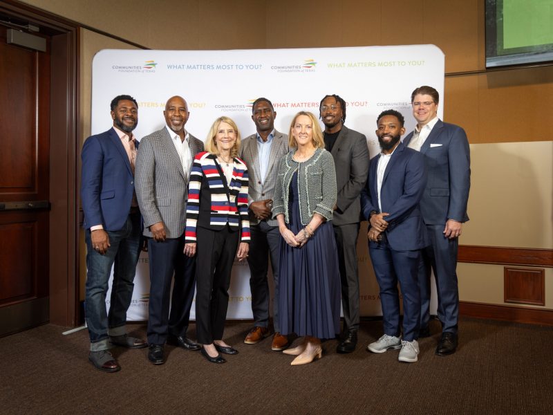6/24/26 - (From left) Byron Sanders (Dallas ISD), Wayne White (CFT), Connie O'Neill (CFT), Jason Green (CFT's Educate Texas), Kerri Briggs,Ph.D. (CFT's Educate Texas), Taylor Toynes (For Oak Cliff), Xavier Henderson (For Oak Cliff), and Robert Kent (CFT)